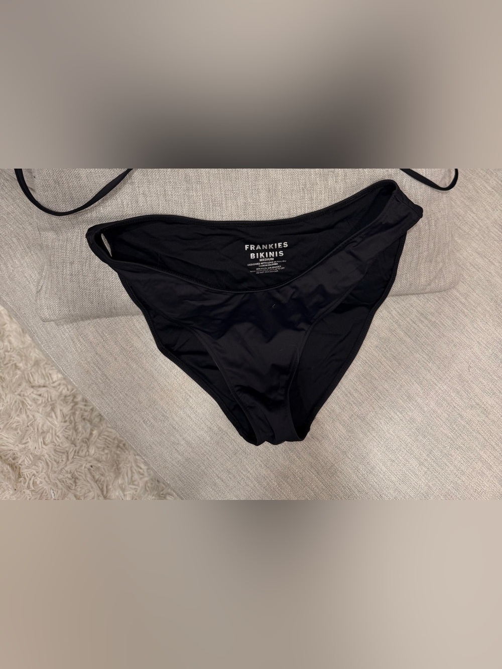Frankie's Bikinis Solid Black Triangle Bikini